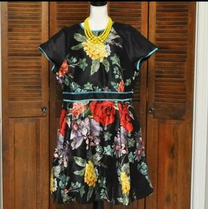 EShakti Black Floral Dress Sz 2X
